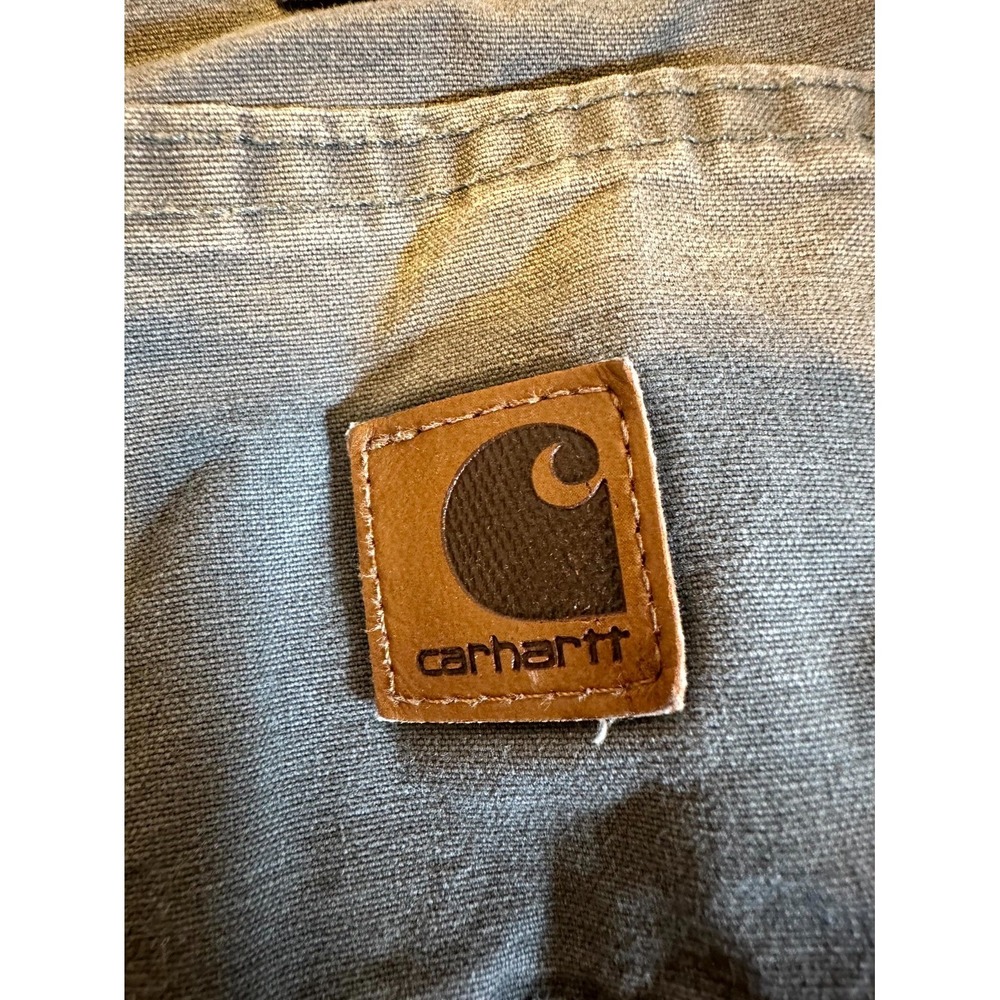 Vintage Carhartt Work Pants Men's 38 Gray Canvas Comfort Mid Rise Straight Leg - Picture 14 of 15